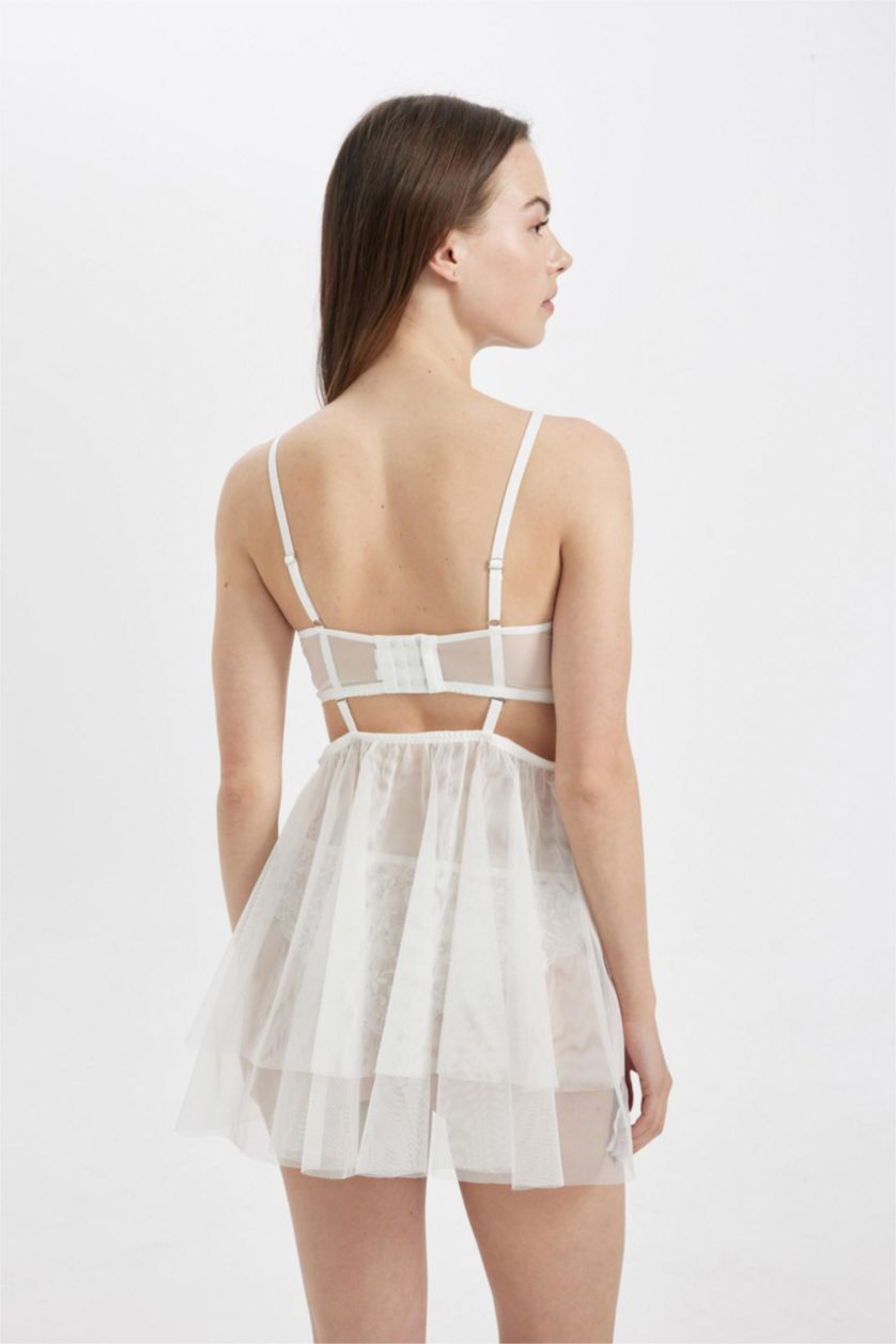 Woman White Fall in Love Full Lace Uncovered Bra