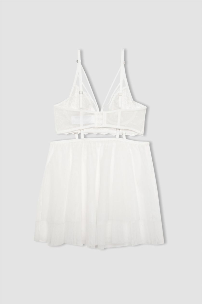 Woman White Fall in Love Full Lace Uncovered Bra