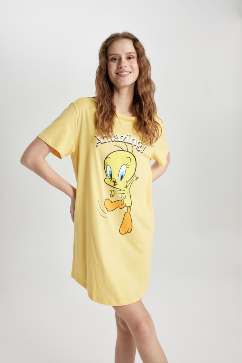 WOMAN Yellow Fall in Love Looney Tunes Regular Fit Dress