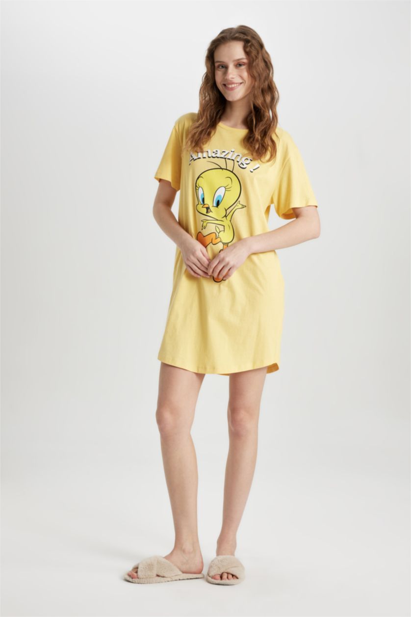 WOMAN Yellow Fall in Love Looney Tunes Regular Fit Dress