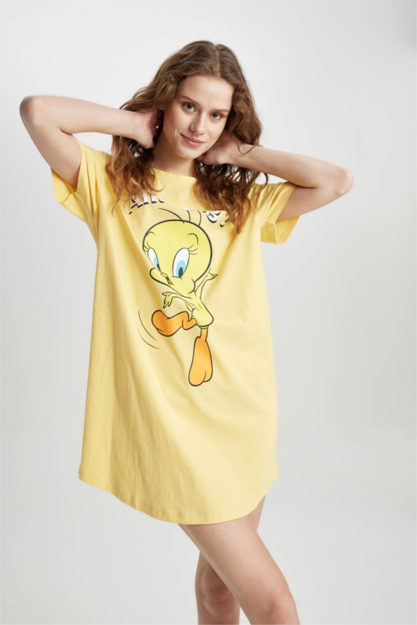 WOMAN Yellow Fall in Love Looney Tunes Regular Fit Dress