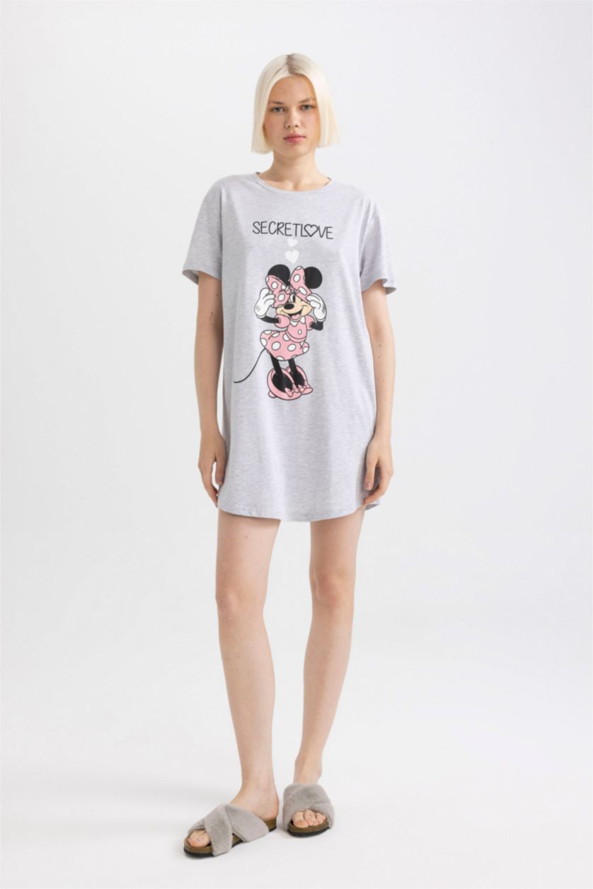 FEMME Gris Chemise de nuit à manches courtes Disney Mickey & Minnie