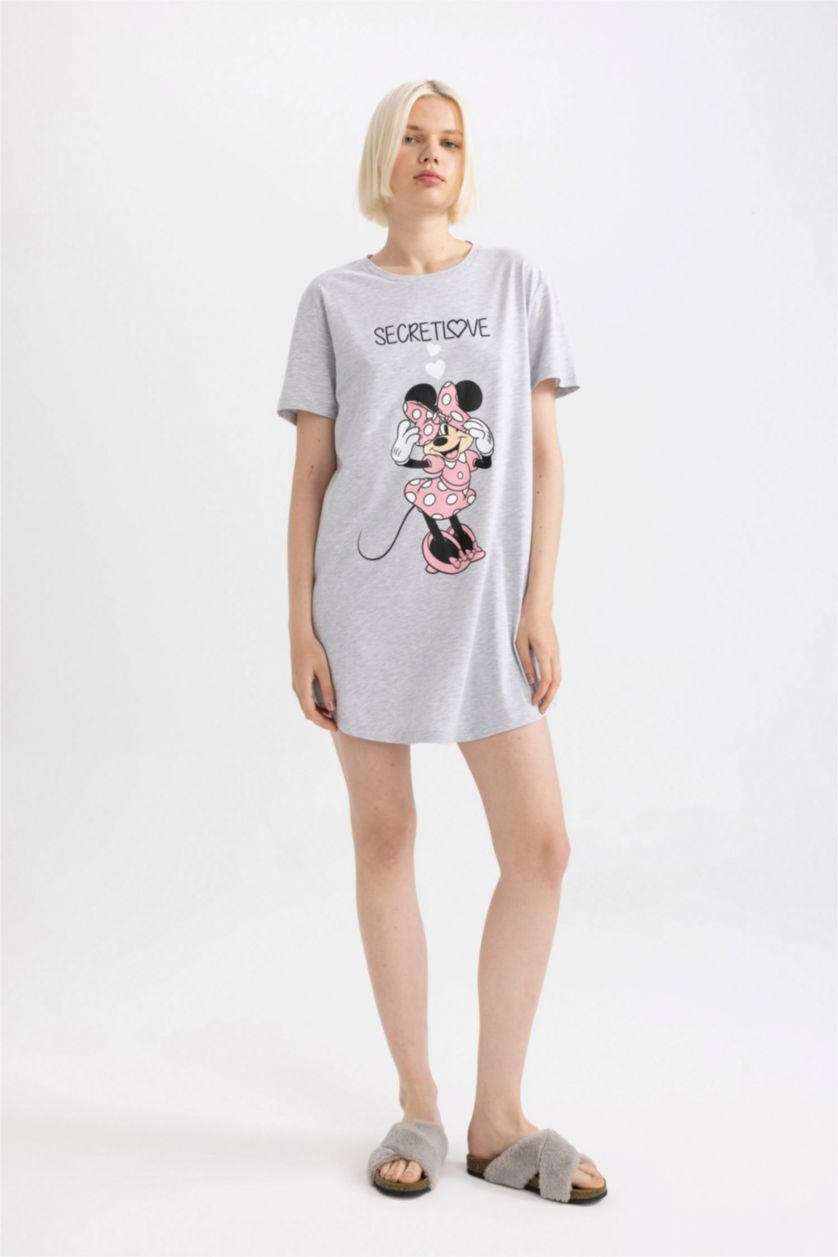 FEMME Gris Chemise de nuit à manches courtes Disney Mickey & Minnie