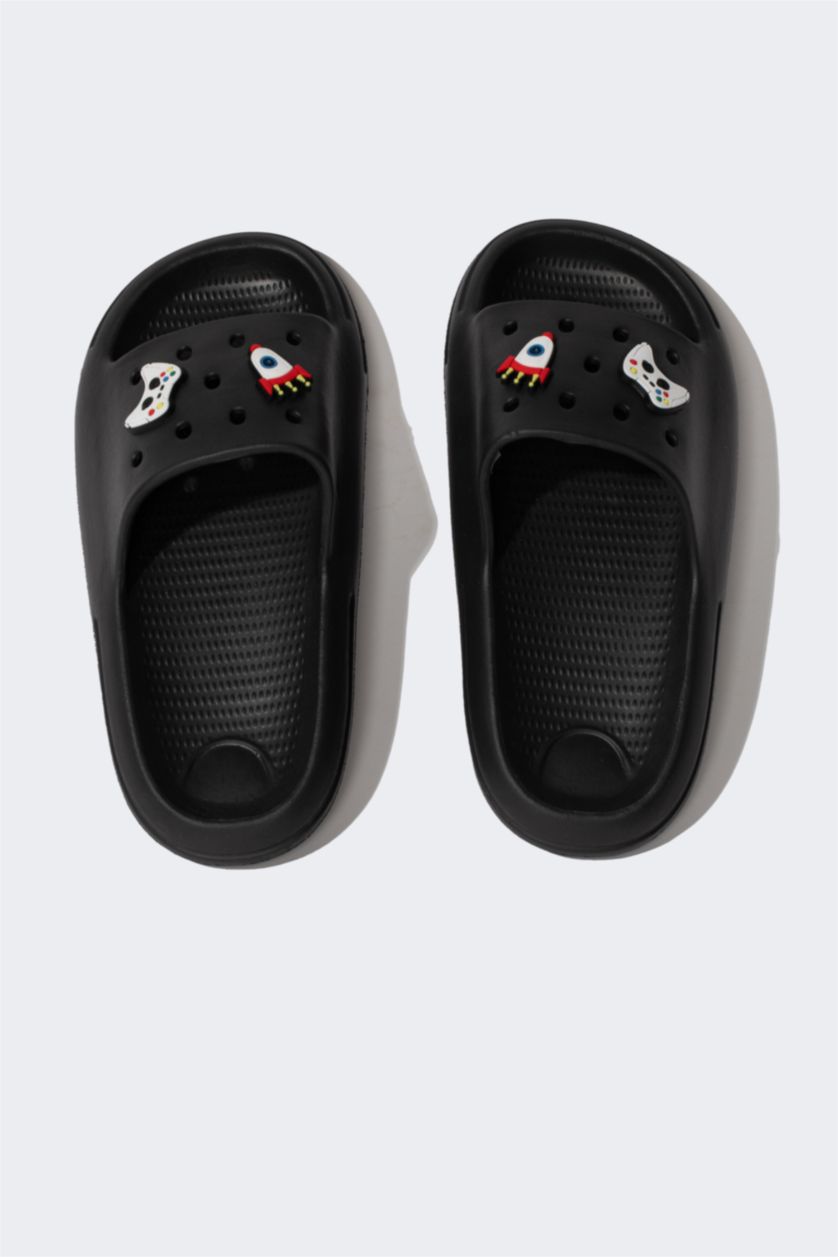 أولاد أسود شبشب إيفا بكعب عالي بشريط مفرد