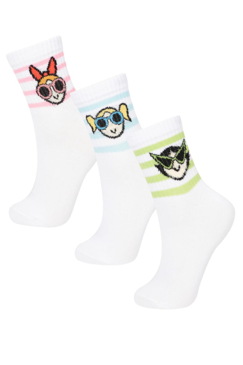 Women White 3 piece Cotton Short Socks