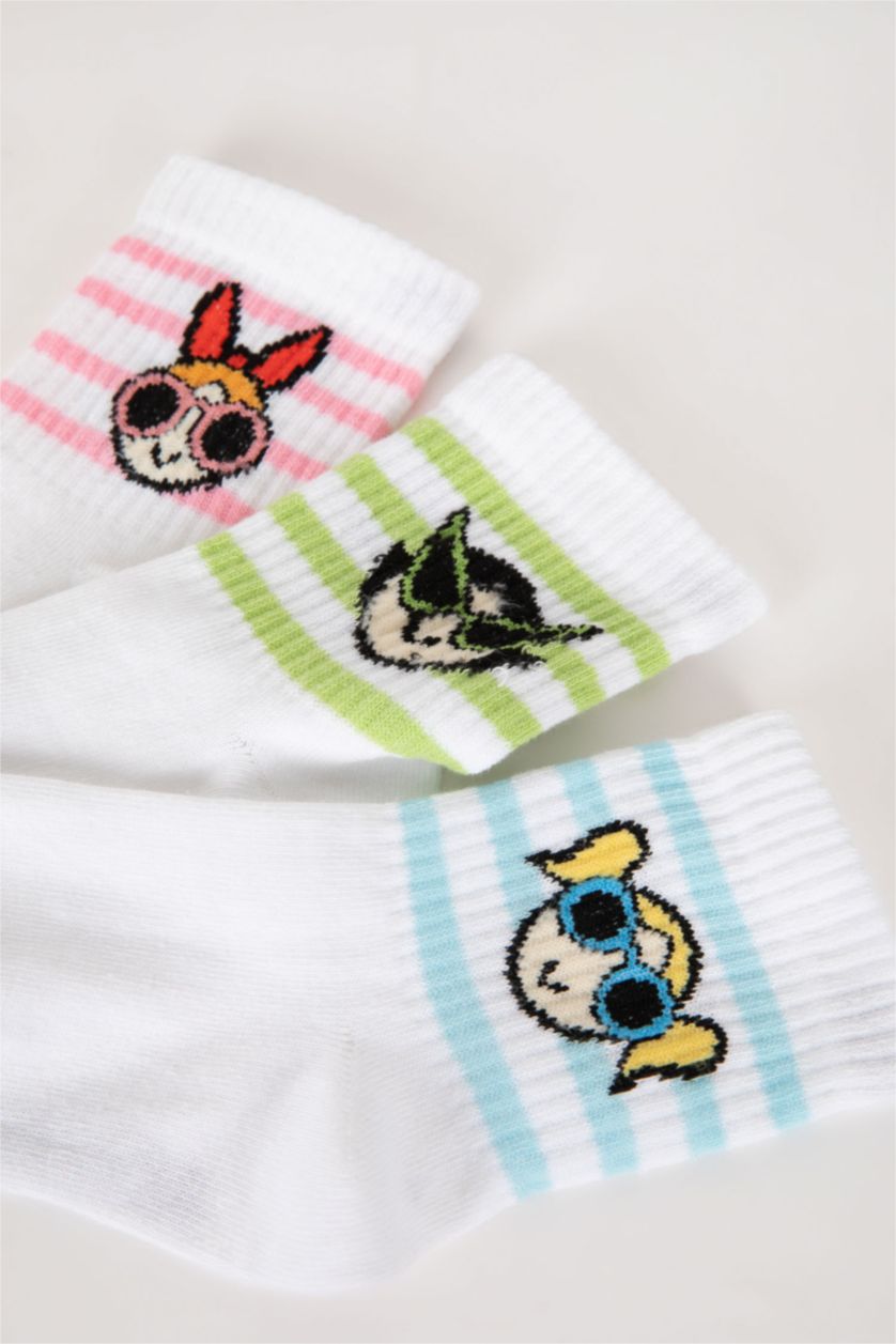 Women White 3 piece Cotton Short Socks