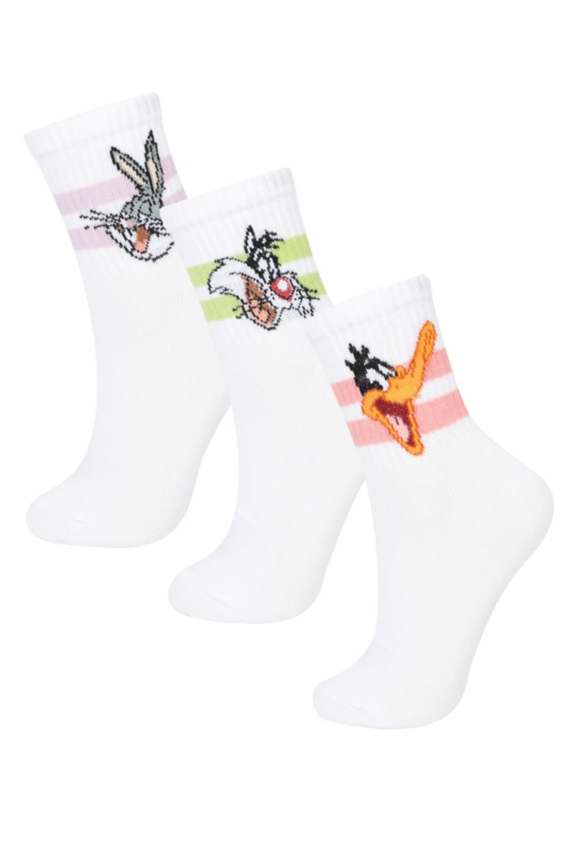 Woman White Woman Looney Tunes Licensed 3 piece Short Socks