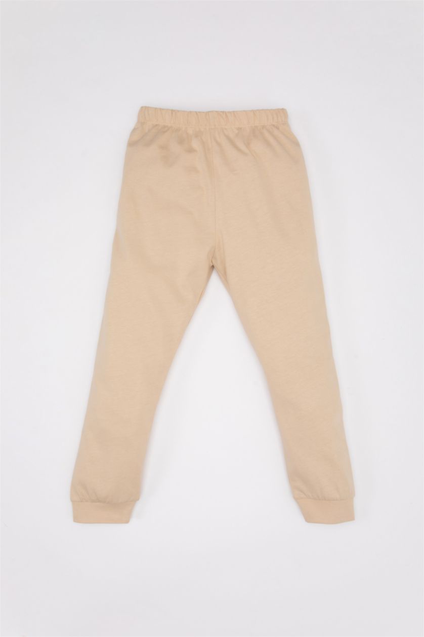 BABY BOY Beige Baby Boy Vehicle Printed Cotton 2 Piece Pajama Set