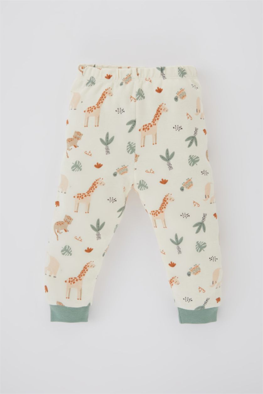BÉBÉ GARÇON Blanc Pyjama à Manches Longues Avec Imprimé Safari Pour Bébé Garçon