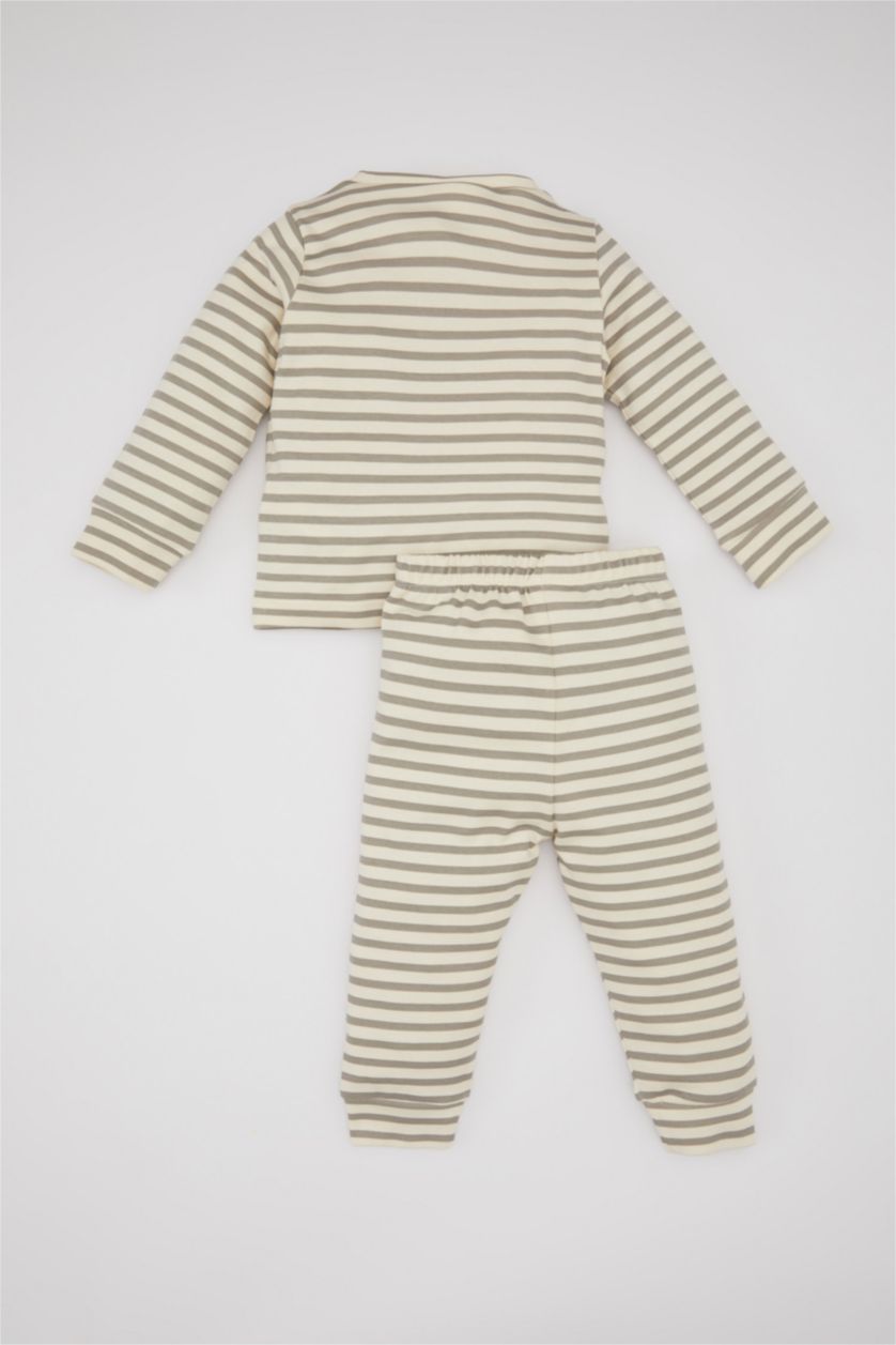 BABY BOY Grey Baby Boy Striped 2 Piece Pajama Set