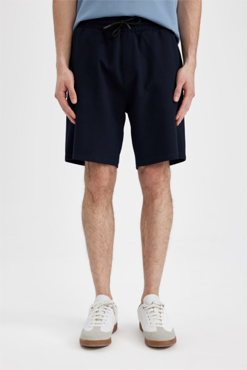 رجال كحلي شورت قصة عادية بجيب