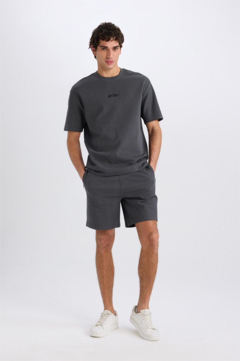 MAN Anthracite Regular Fit Regular Hem Shorts