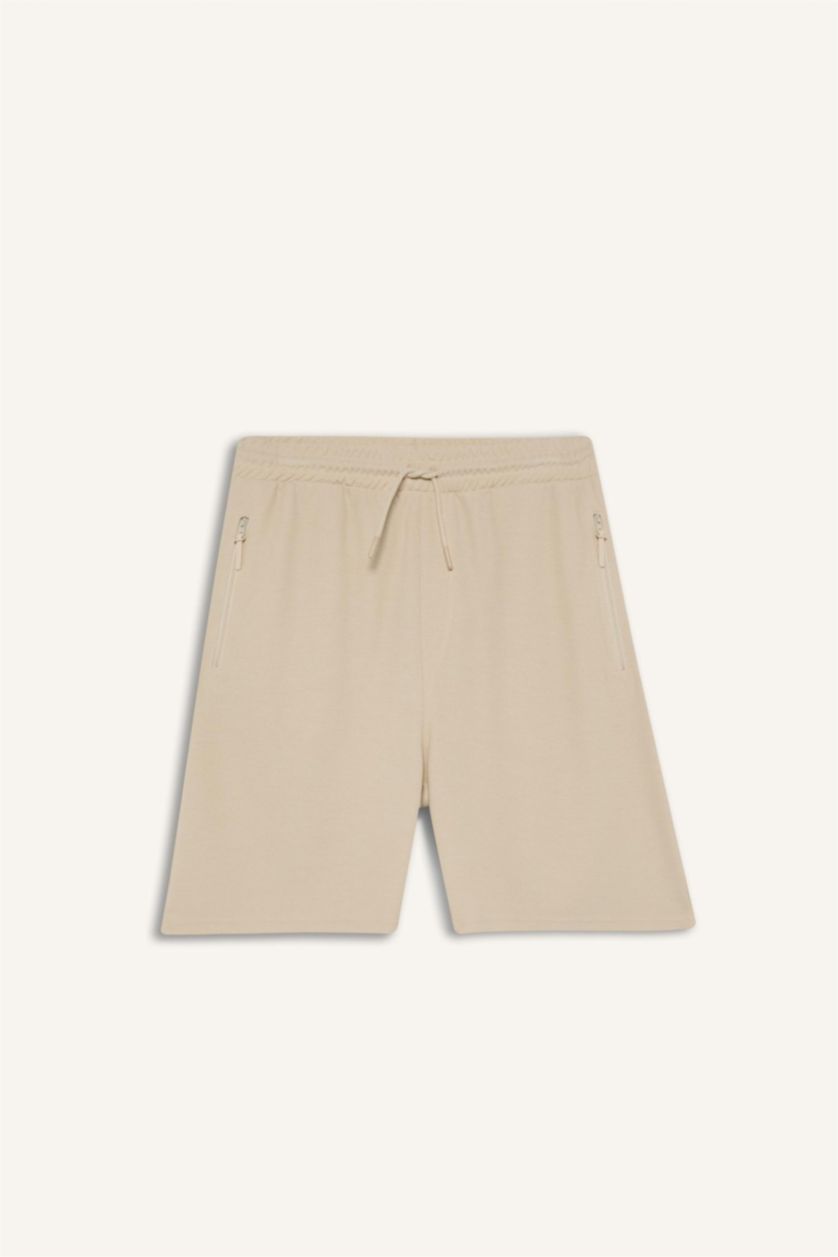 رجال اللون الحجري شورت عادي بقصة عادية