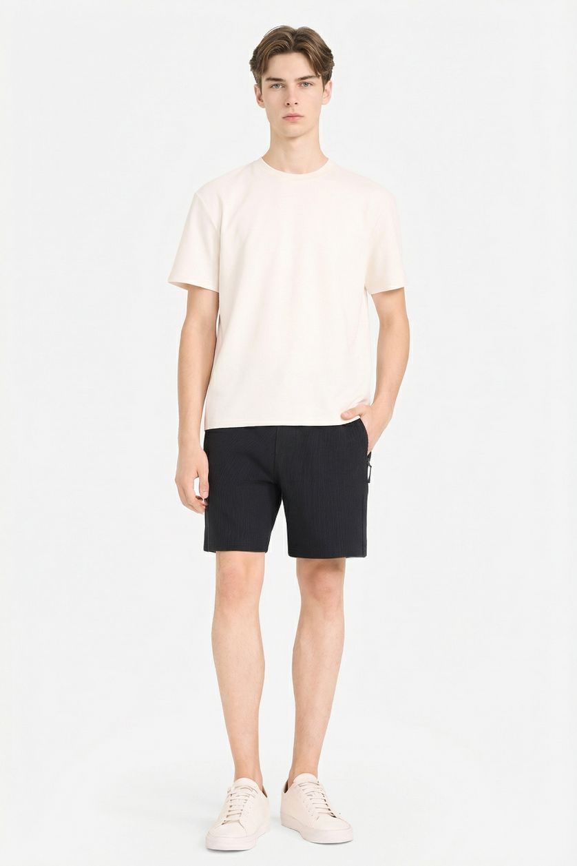 MAN Black Regular Fit Regular Hem Shorts
