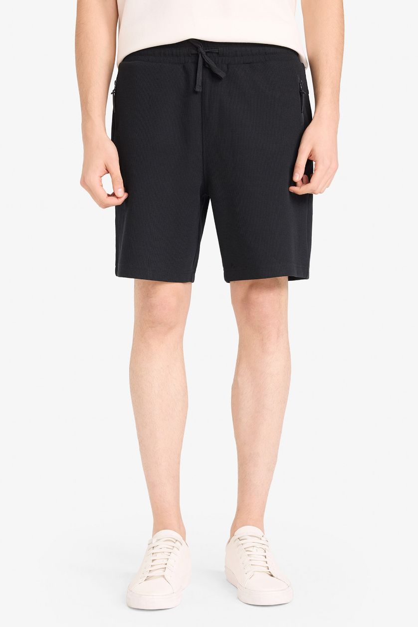 MAN Black Regular Fit Regular Hem Shorts