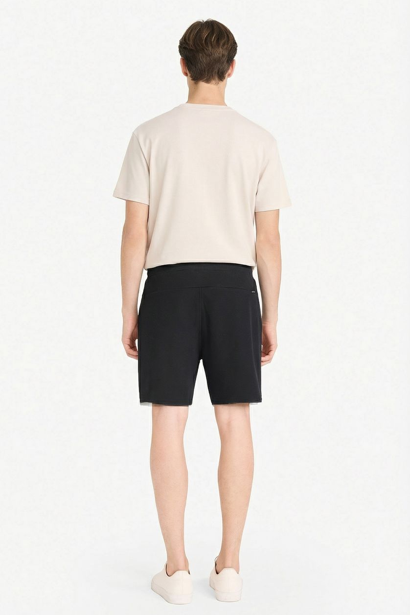MAN Black Regular Fit Regular Hem Shorts