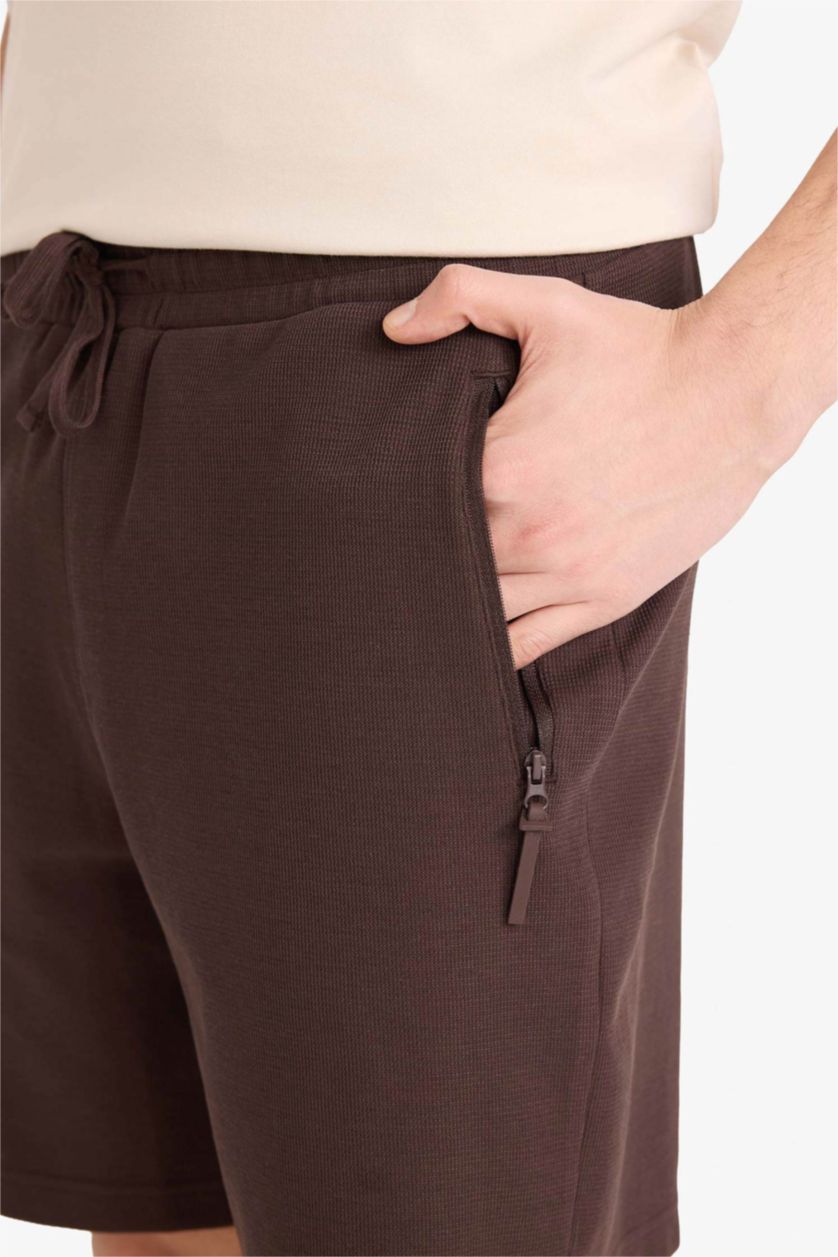 MAN Brown Regular Fit Regular Hem Shorts