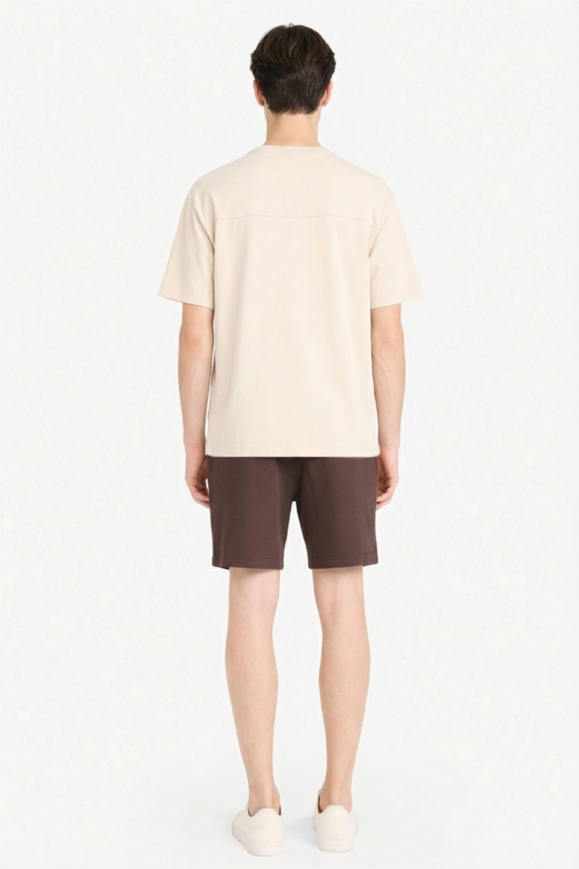 MAN Brown Regular Fit Regular Hem Shorts