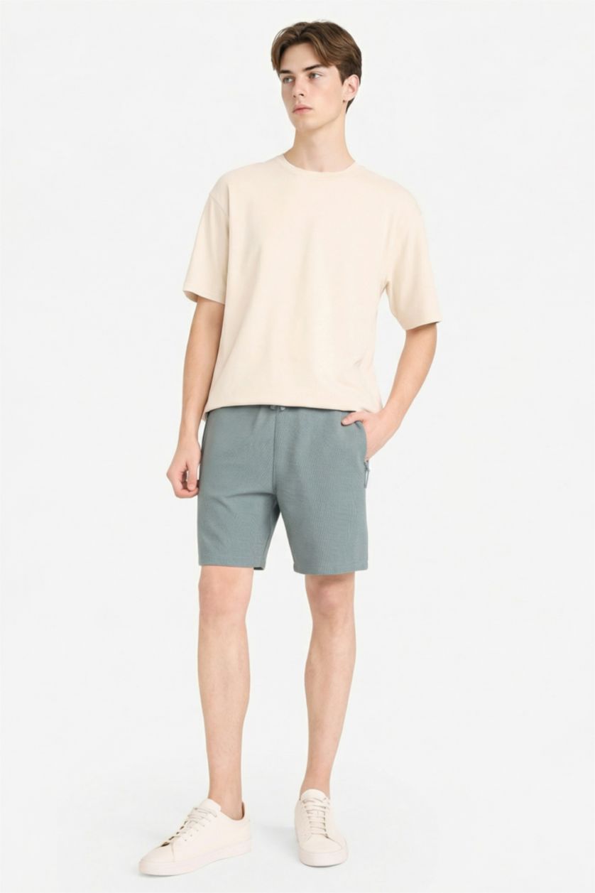 MAN Green Regular Fit Regular Hem Shorts