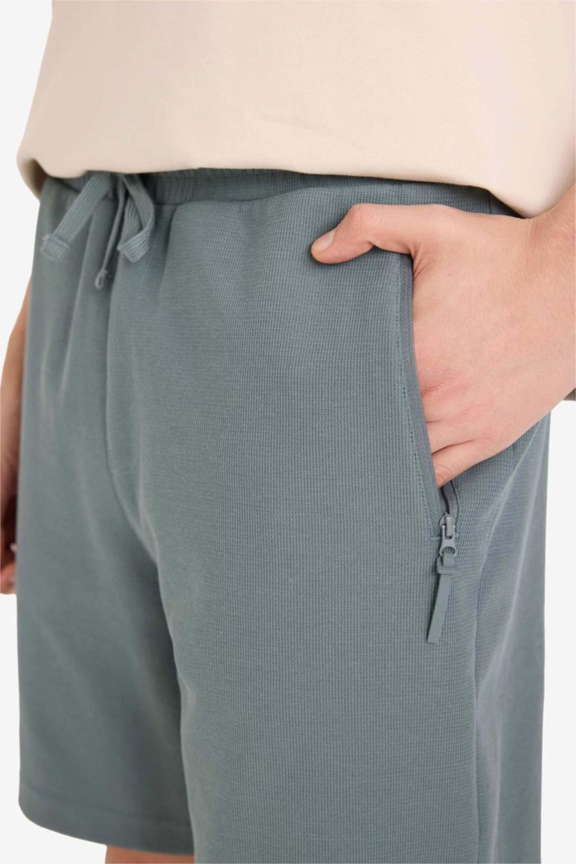 MAN Green Regular Fit Regular Hem Shorts