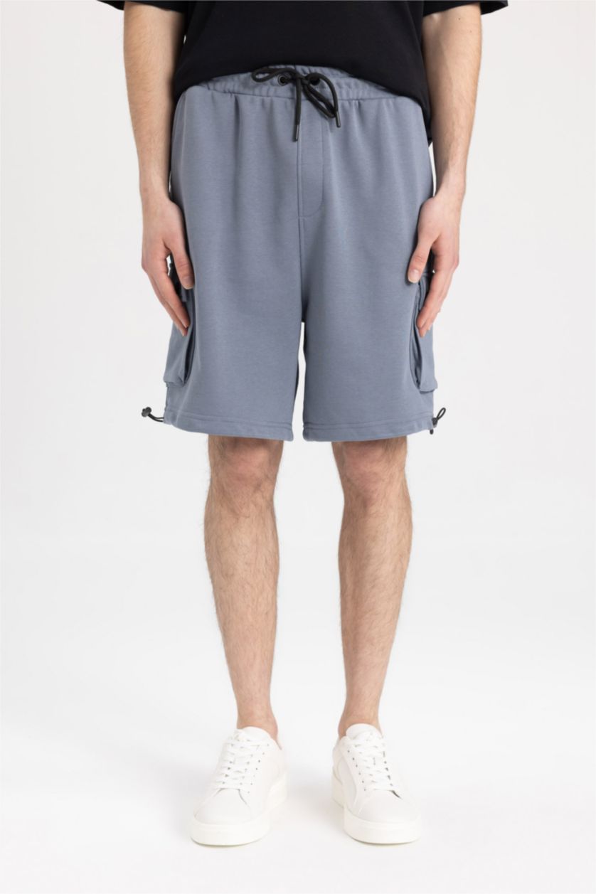 رجالي رمادي شورت اوفر سايز برجل عادي