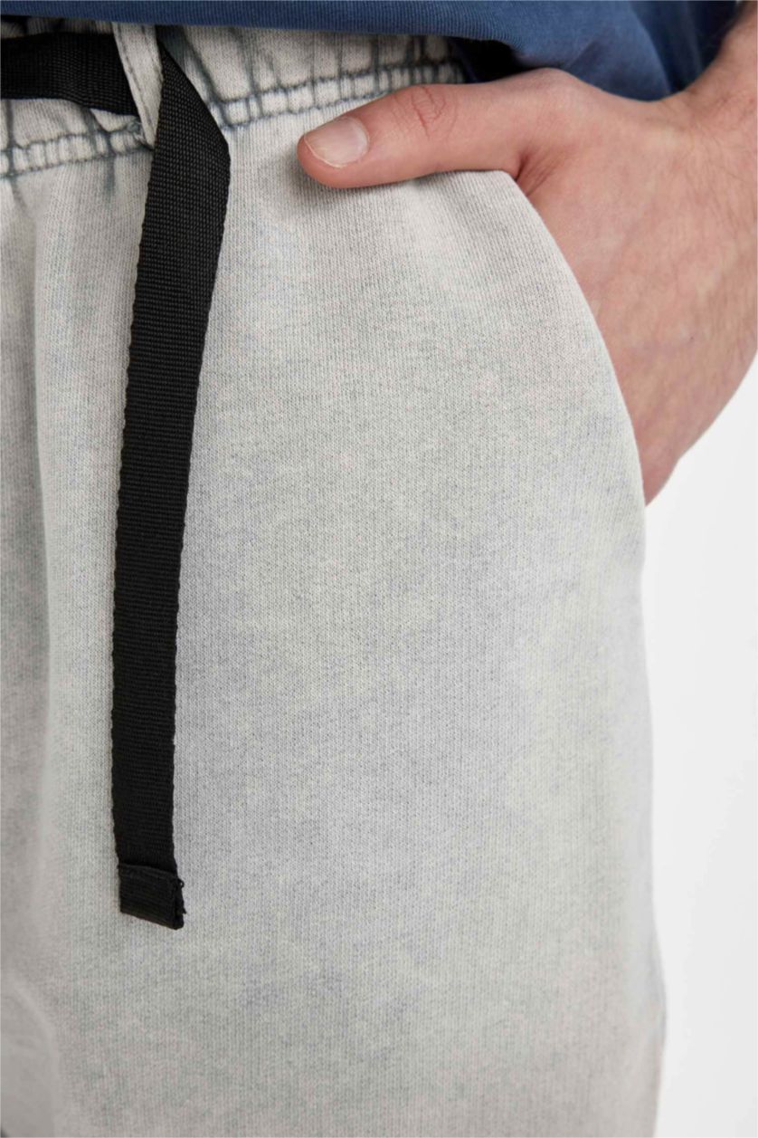 MAN Grey Oversize Regular Hem Shorts