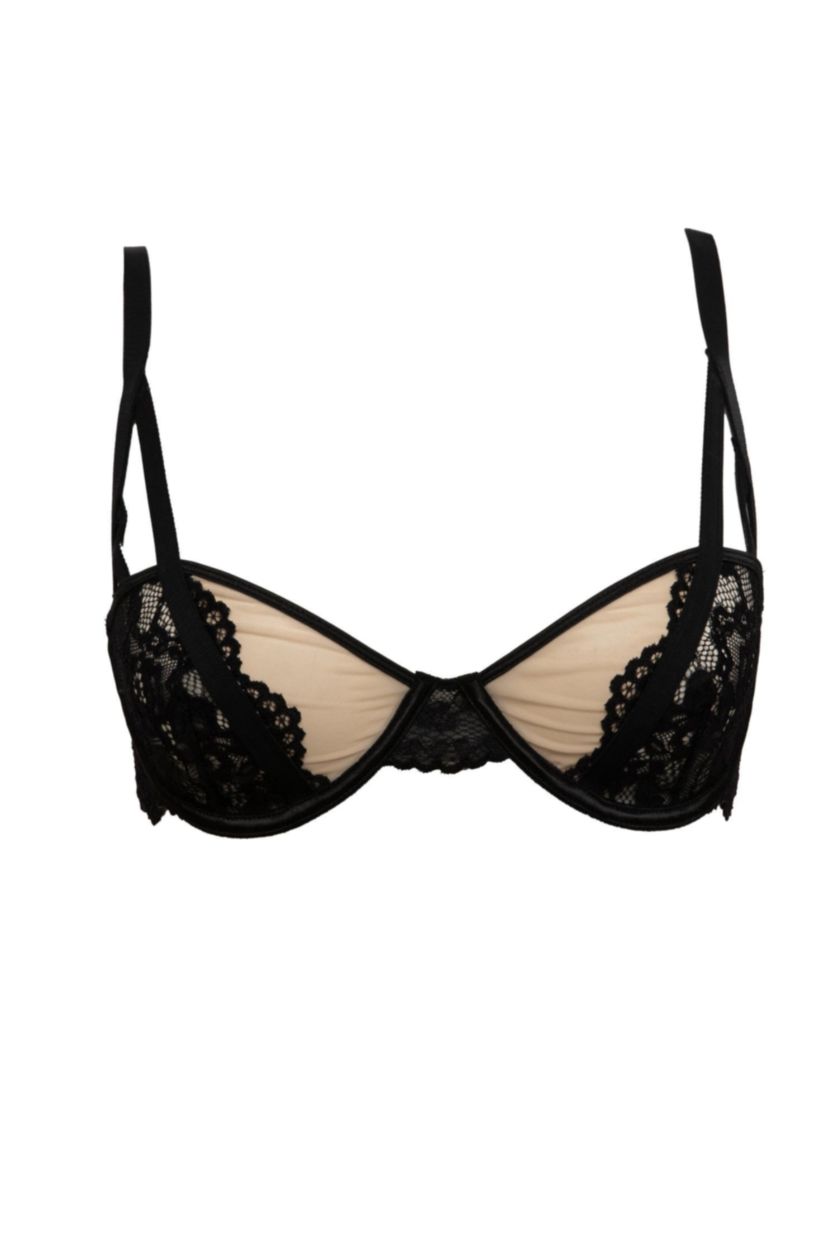 WOMAN Black Full Lace Uncovered Bra