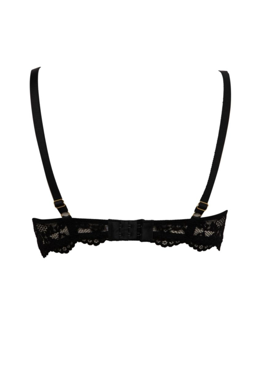WOMAN Black Full Lace Uncovered Bra