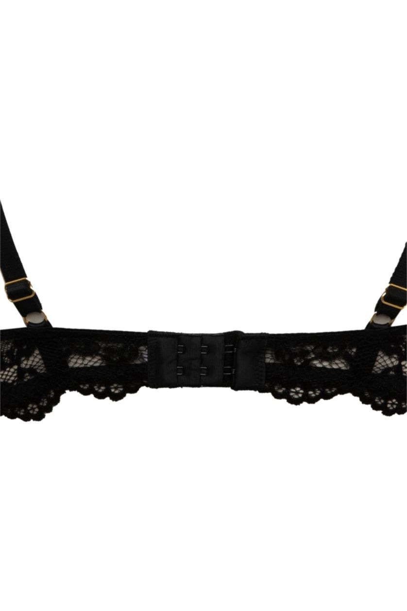 WOMAN Black Full Lace Uncovered Bra