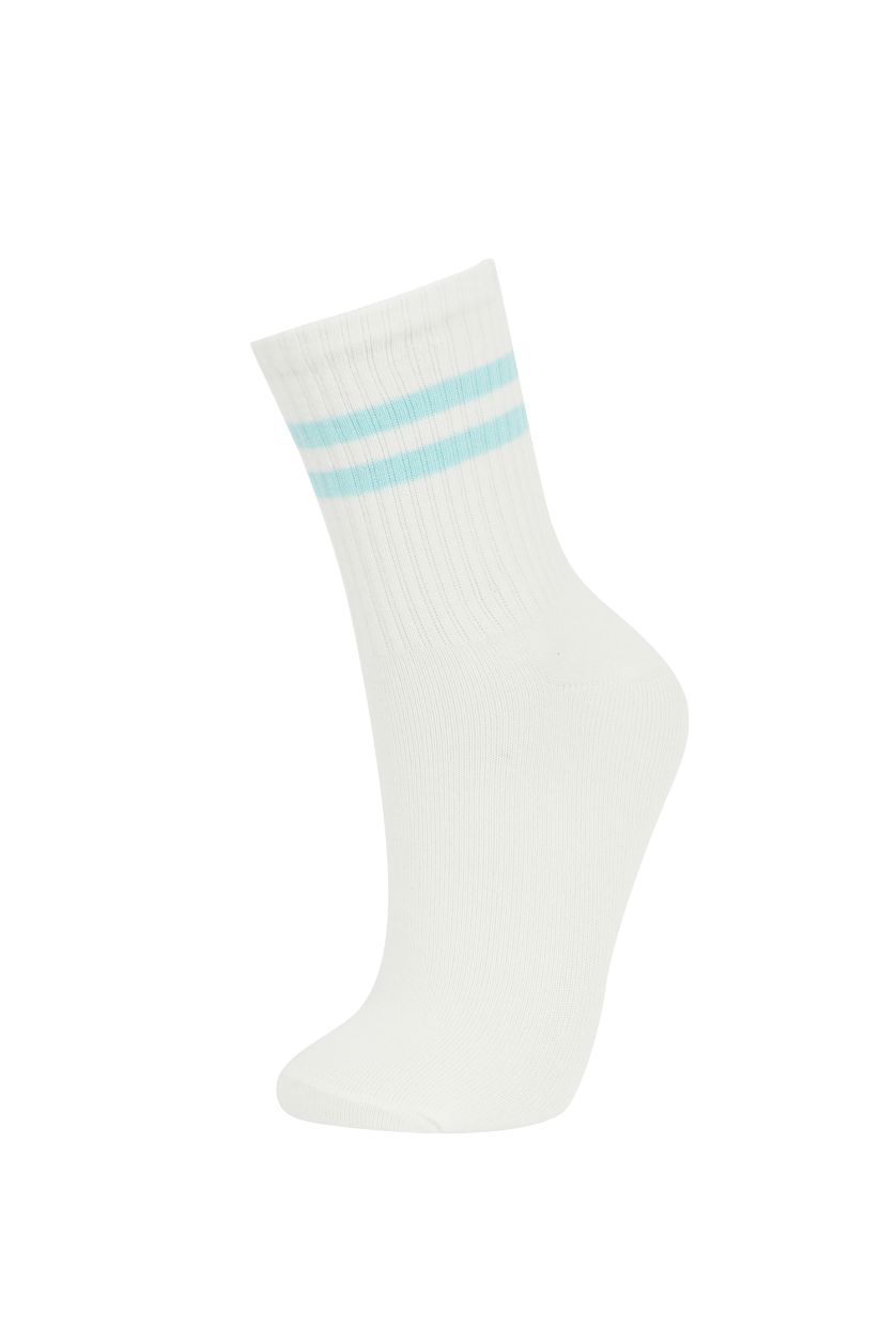 FEMME Blanc Chaussettes Longues Coton Pour Femme - 3 Paires