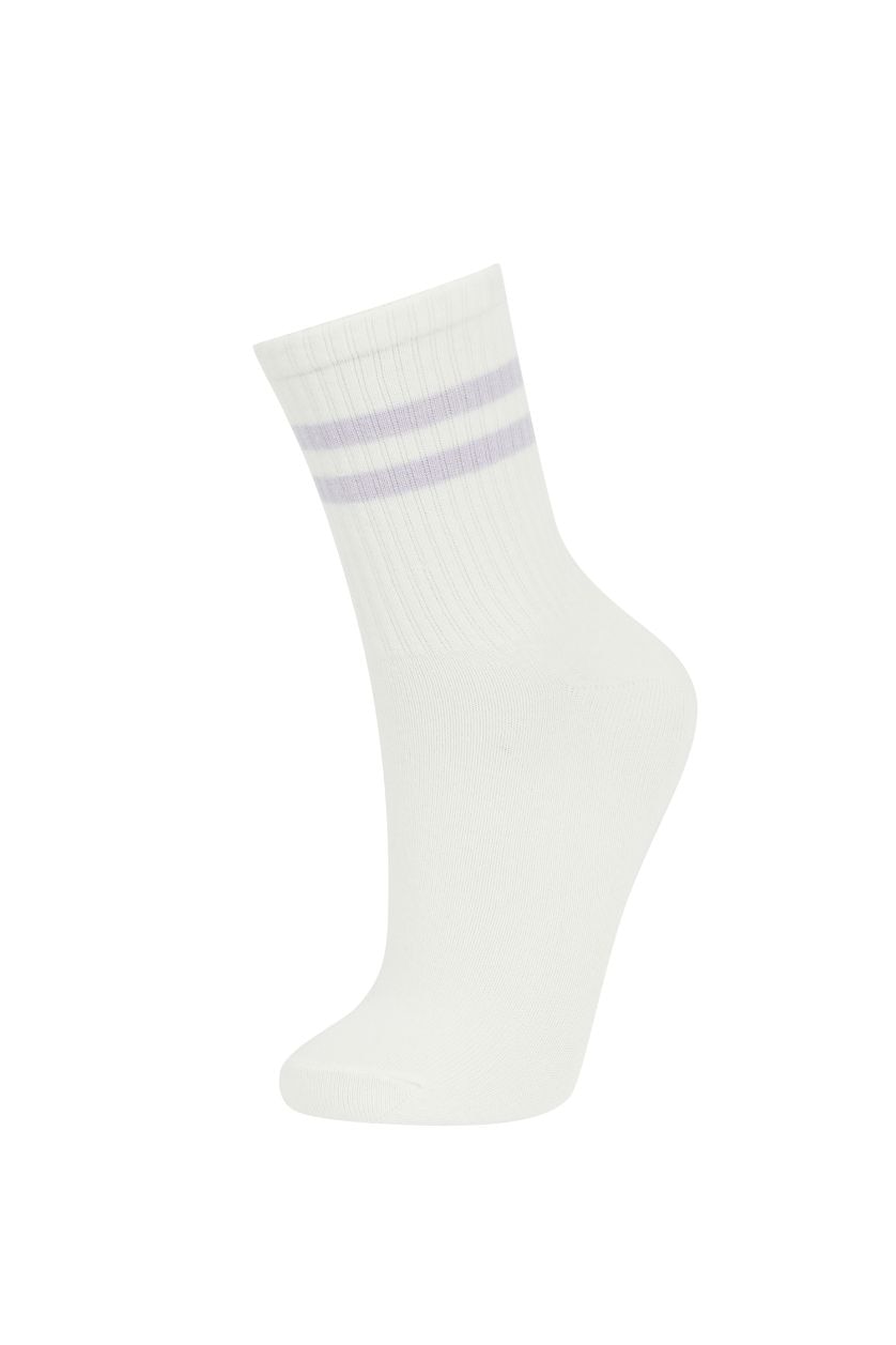 FEMME Blanc Chaussettes Longues Coton Pour Femme - 3 Paires