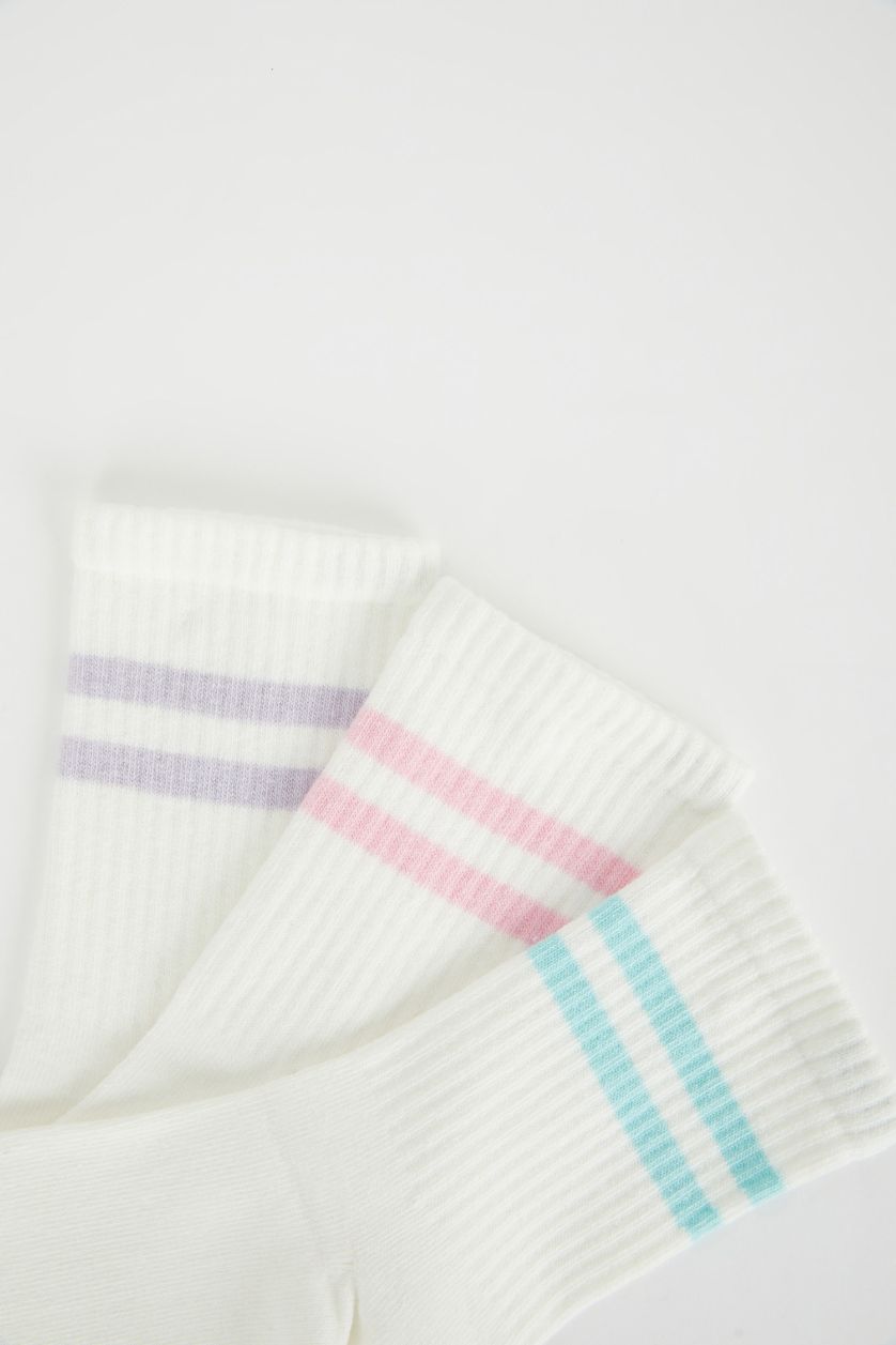 FEMME Blanc Chaussettes Longues Coton Pour Femme - 3 Paires