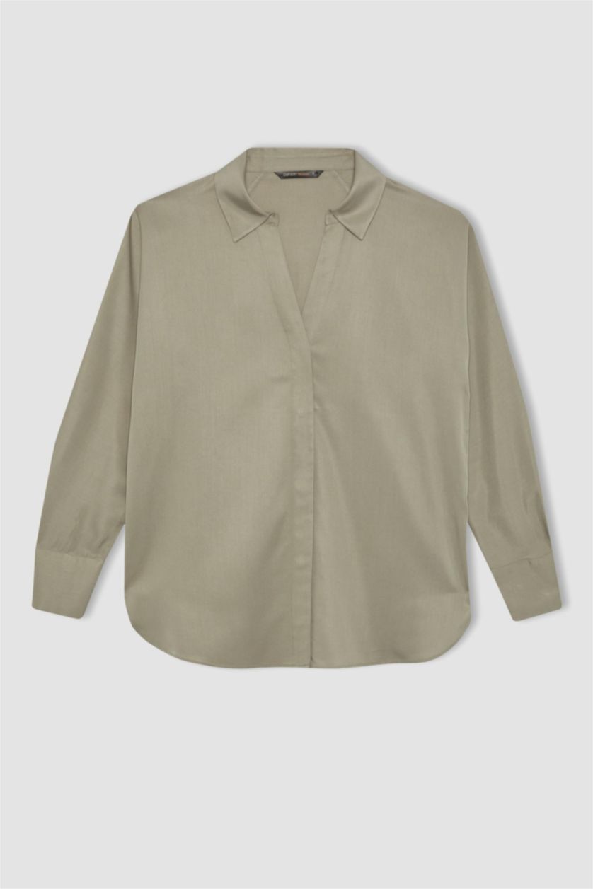 Әйелдерге Жасыл бос пішім Ұзын жеңді көйлек