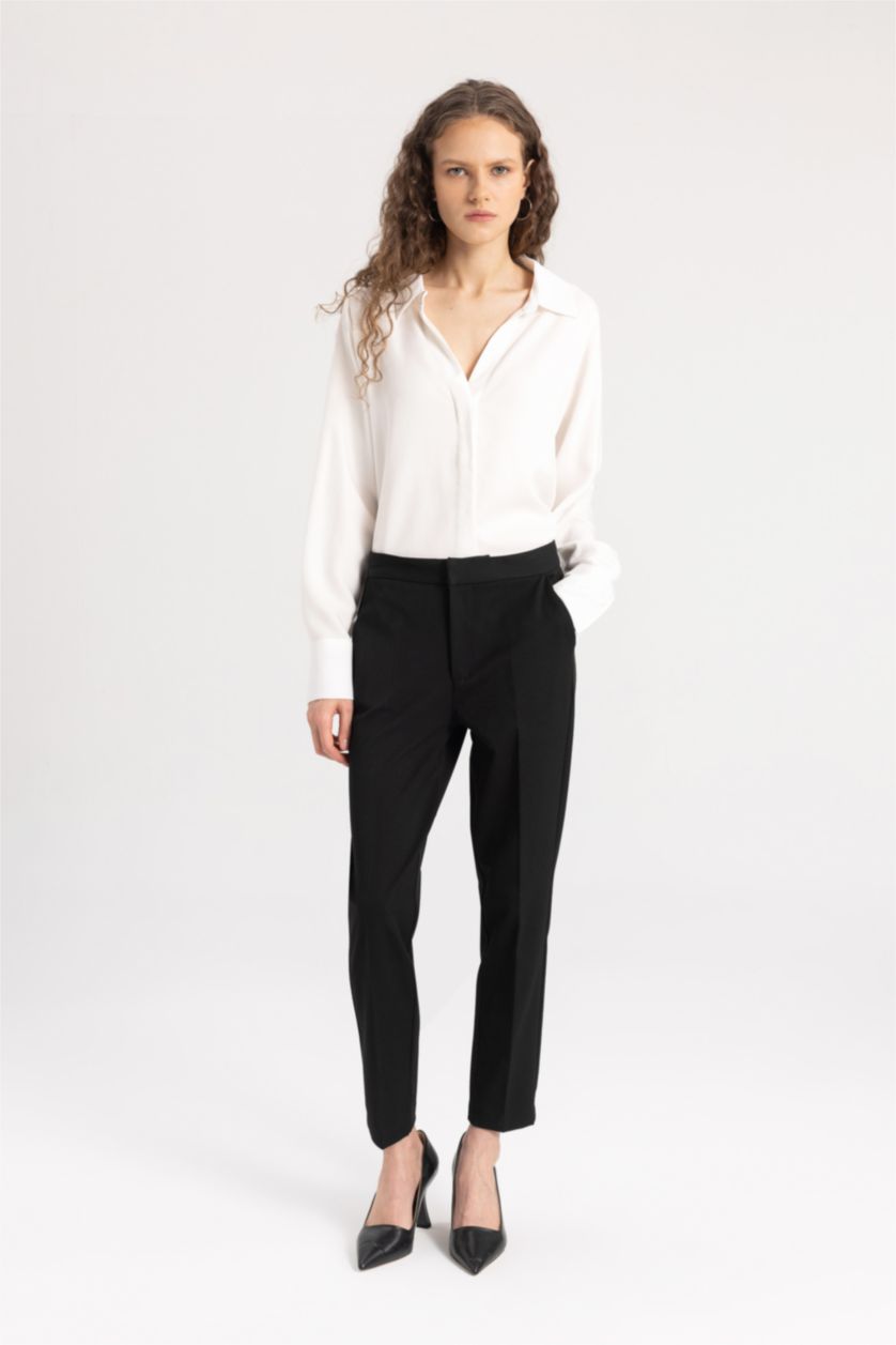 WOMAN White Loose Fit Sensual Long Sleeve Shirt