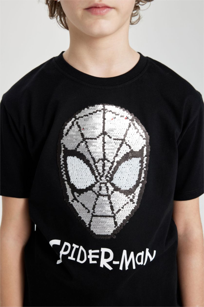 BOYS & TEENS Black Boy Marvel Spiderman Short Sleeve T-Shirt Shorts Set of 2