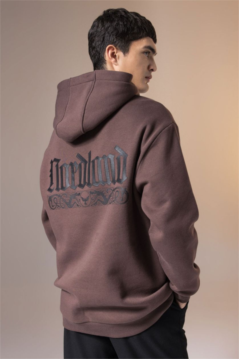 رجال بني سويت شيرت اوفر سايز بغطاء للرأس