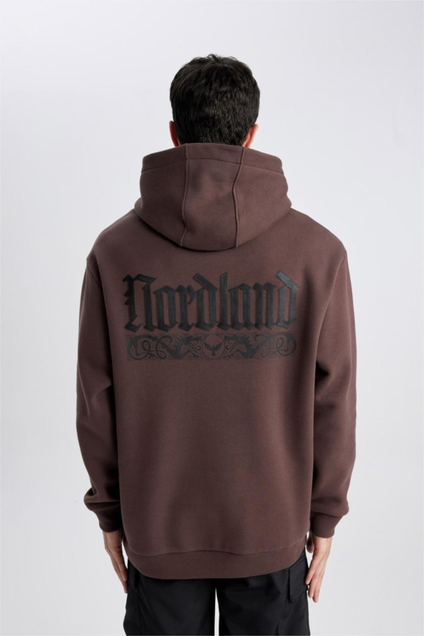 رجال بني سويت شيرت اوفر سايز بغطاء للرأس