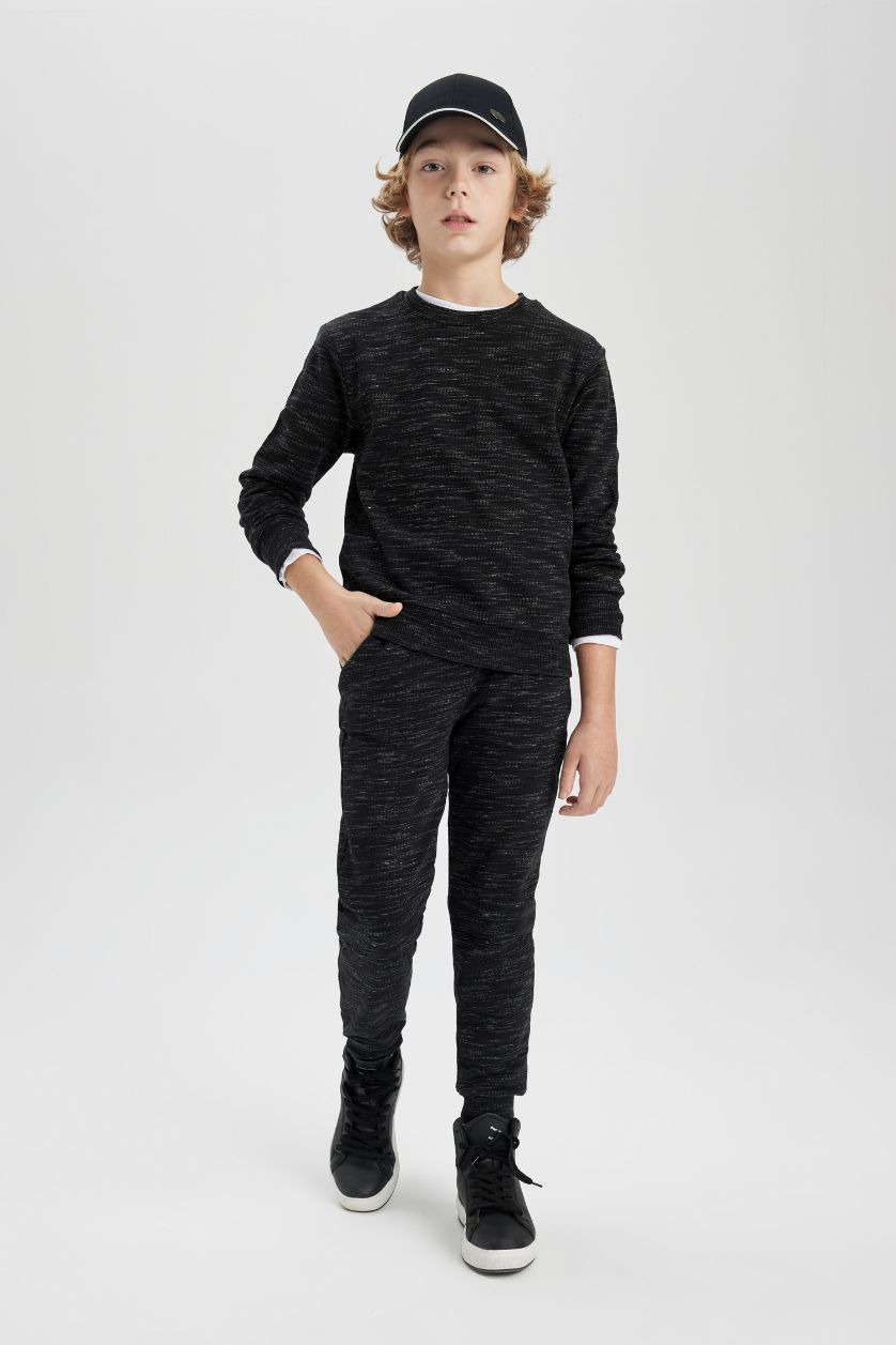 أولادي أسود بنطلون قصة عادية أسود