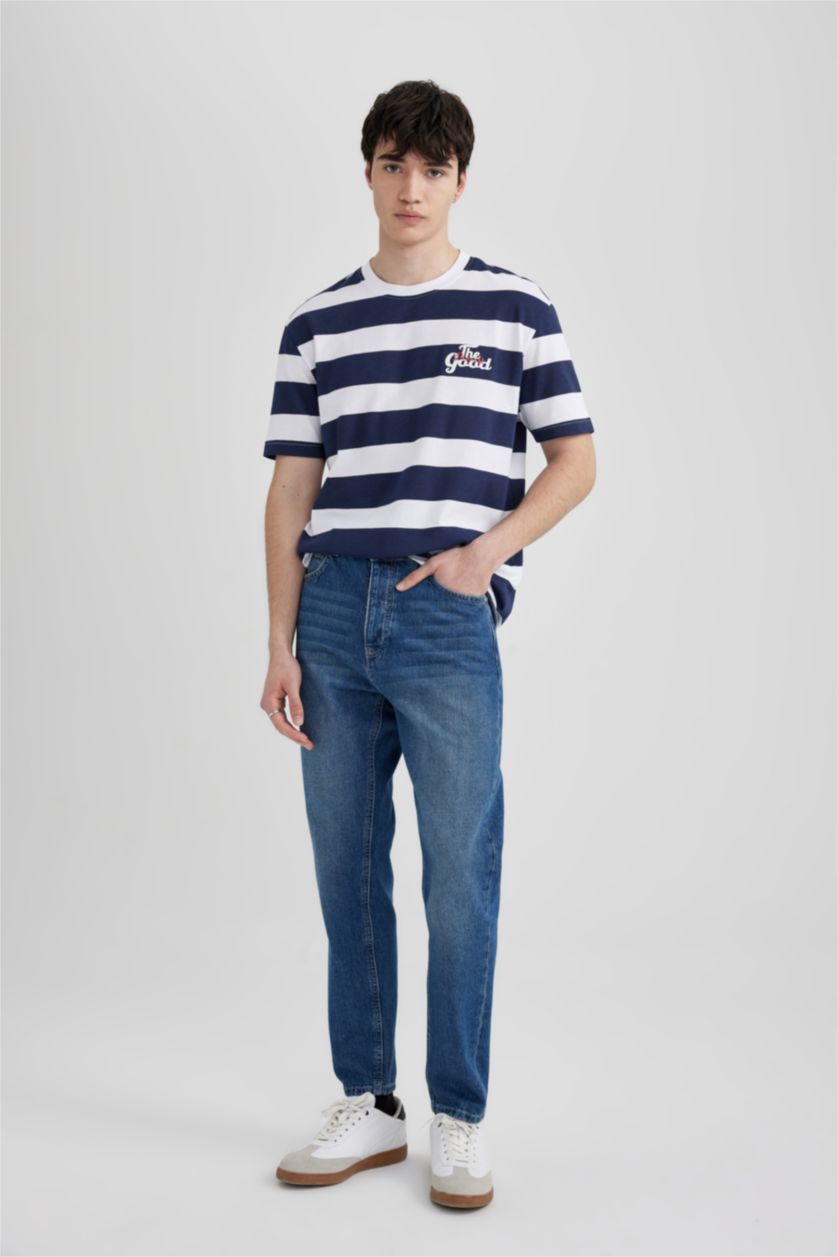 رجال أبيض تيشيرت جيرسي قصة عادية بياخة مستديرة