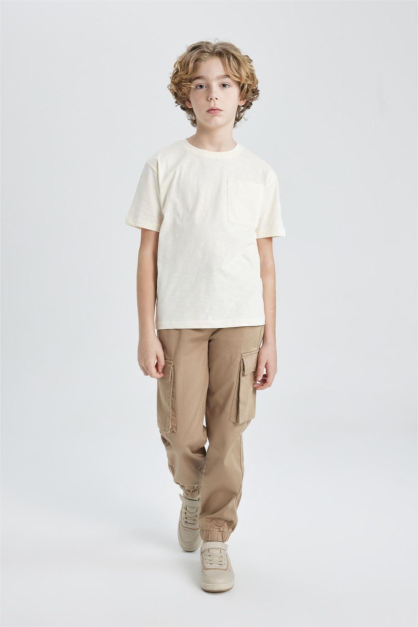 Boys & Teens Vison Boy Cargo Pocket Jogger Foot Gabardine Trousers