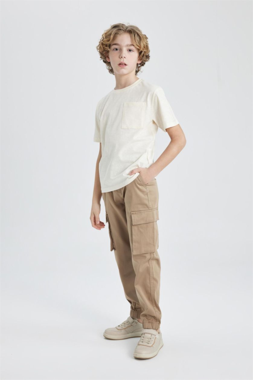 Boys & Teens Vison Boy Cargo Pocket Jogger Foot Gabardine Trousers