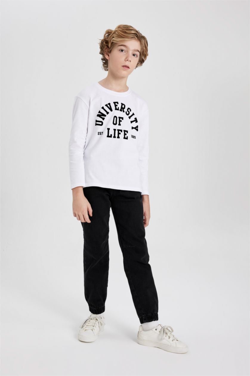 Мальчики и подростки Черный Джинсы джоггеры для мальчиков, Школьная коллекция