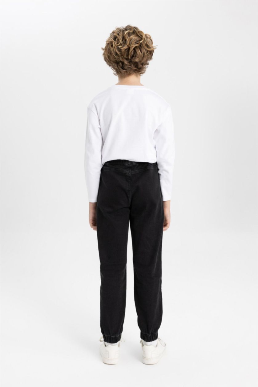 Мальчики и подростки Черный Джинсы джоггеры для мальчиков, Школьная коллекция