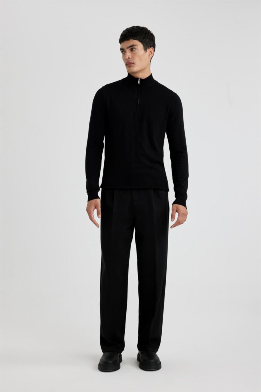 رجال أسود بنطرون قصة مريحة