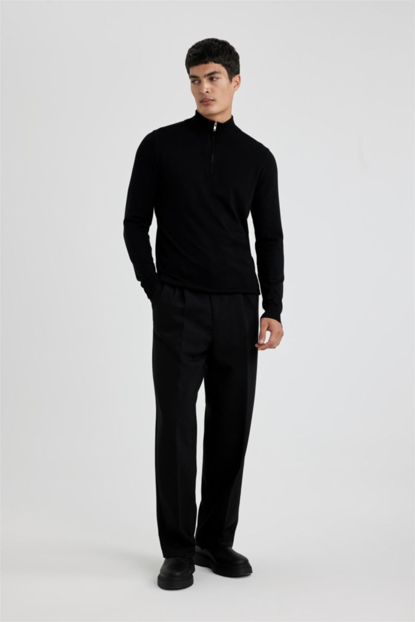 رجال أسود بنطرون قصة مريحة