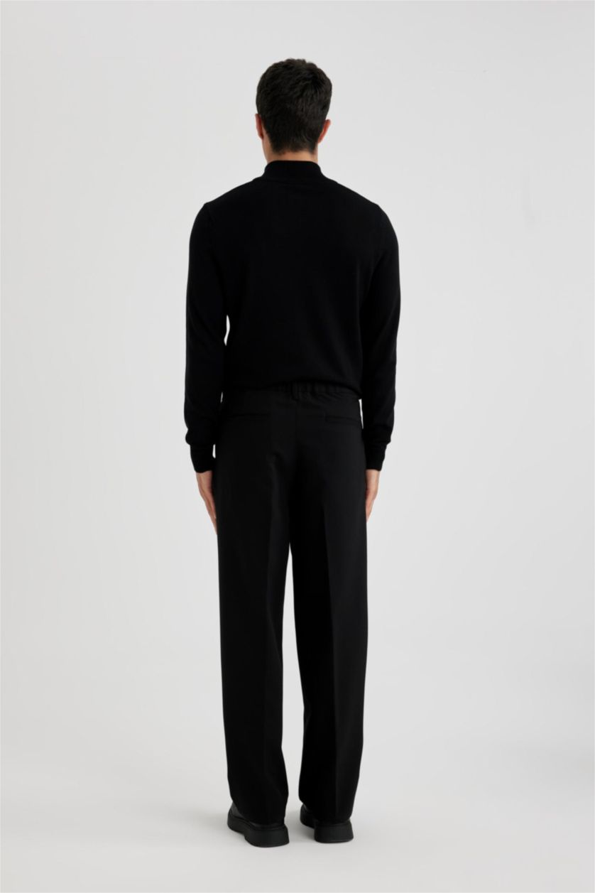 رجال أسود بنطرون قصة مريحة