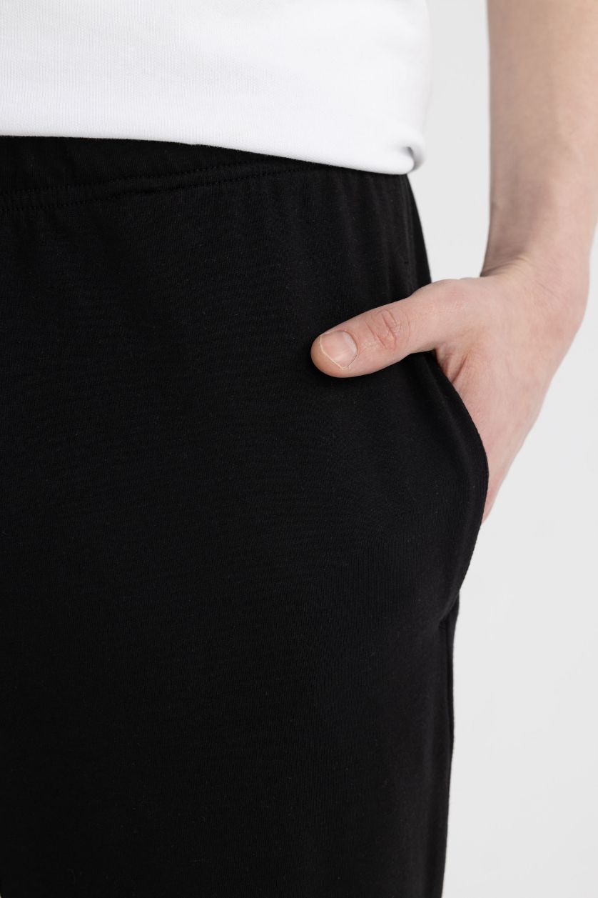 HOMME Noir Bas de Pyjama en Modal à Coupe Régulière