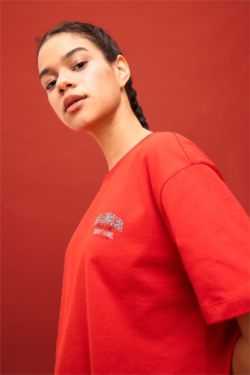 FEMME Rouge T-shirt à manches courtes Haut Court
