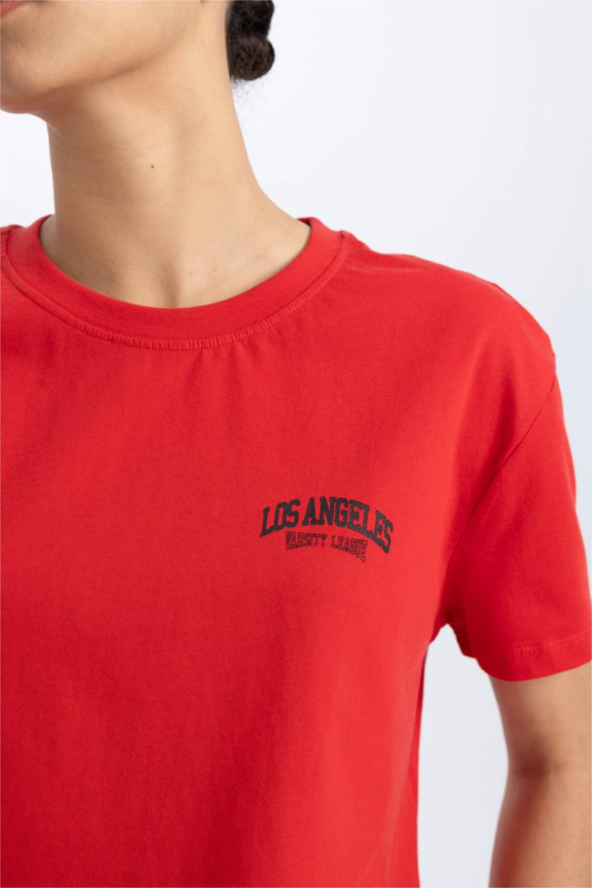 FEMME Rouge T-shirt à manches courtes Haut Court
