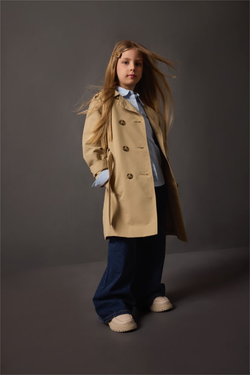 Brown Girls & Teens Girl Water Repellent Trenchcoat 3046769 | DeFacto